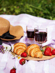 Romantic picnic scene on summer day