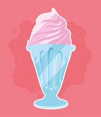 ice cream on glass cup