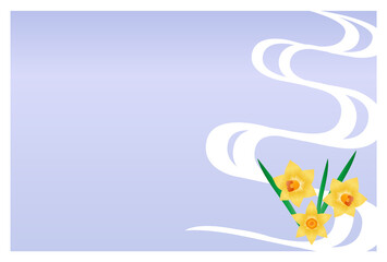 喪中はがき　水仙の花