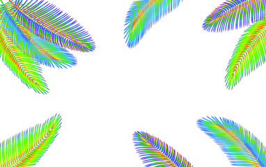 Fototapeta na wymiar Colorful coconut leaves for background. Vector Illustration.