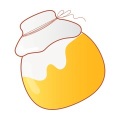  Vector illustration of jars with honey in flat style