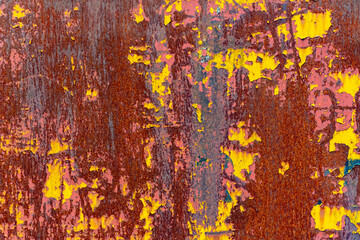 Farben Rost Metall bunt Oberfläche Struktur Vintage alt abgeblättert Korrosion Verfall Lost place...