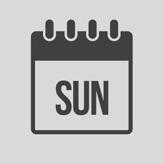 Template icon page calendar, day of week Sunday