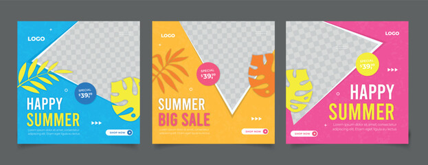 summer sale social media post template  © kmzway