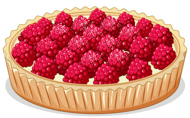 Close up view of Rasberry pie isolated on white background