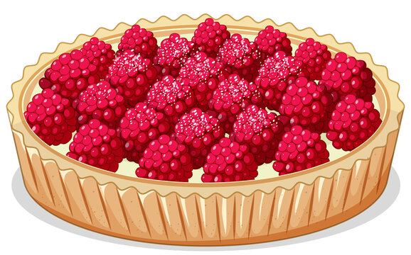 recommend clip art: Close up view of Rasberry pie isolated on white background