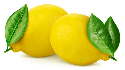 Juicy lemons isolated on the white background