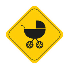 Baby carriage icon. Vector graphics