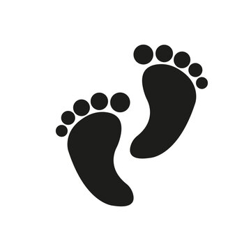 Baby footprints icon. Vector graphics