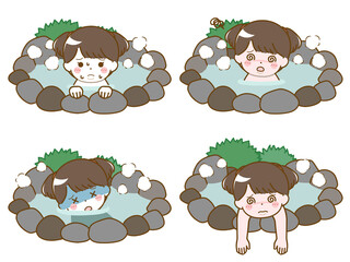 温泉で具合が悪くなる太った幼い少女