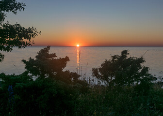 Fototapeta na wymiar summer sunset landscape on the Baltic Sea, Estonia