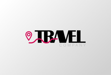 Line art simple traveling, tourism and vacation logo for web and applications vector