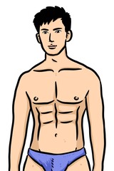 Fototapeta premium cute man cartoon on white background