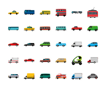 different vehicles transport