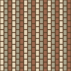 Japanese Brown Plaid Stripe Vector Seamless Pattern