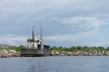ship trawler in the bay