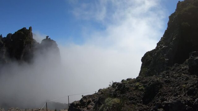 Pico do Arieiro to Pico Ruivo hiking trail, Madeira, Portugal