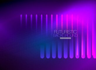 Bright neon color techno abstract background, shiny glowing neon lines in the dark background