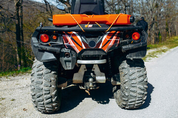 Details of Atv quad bike close up