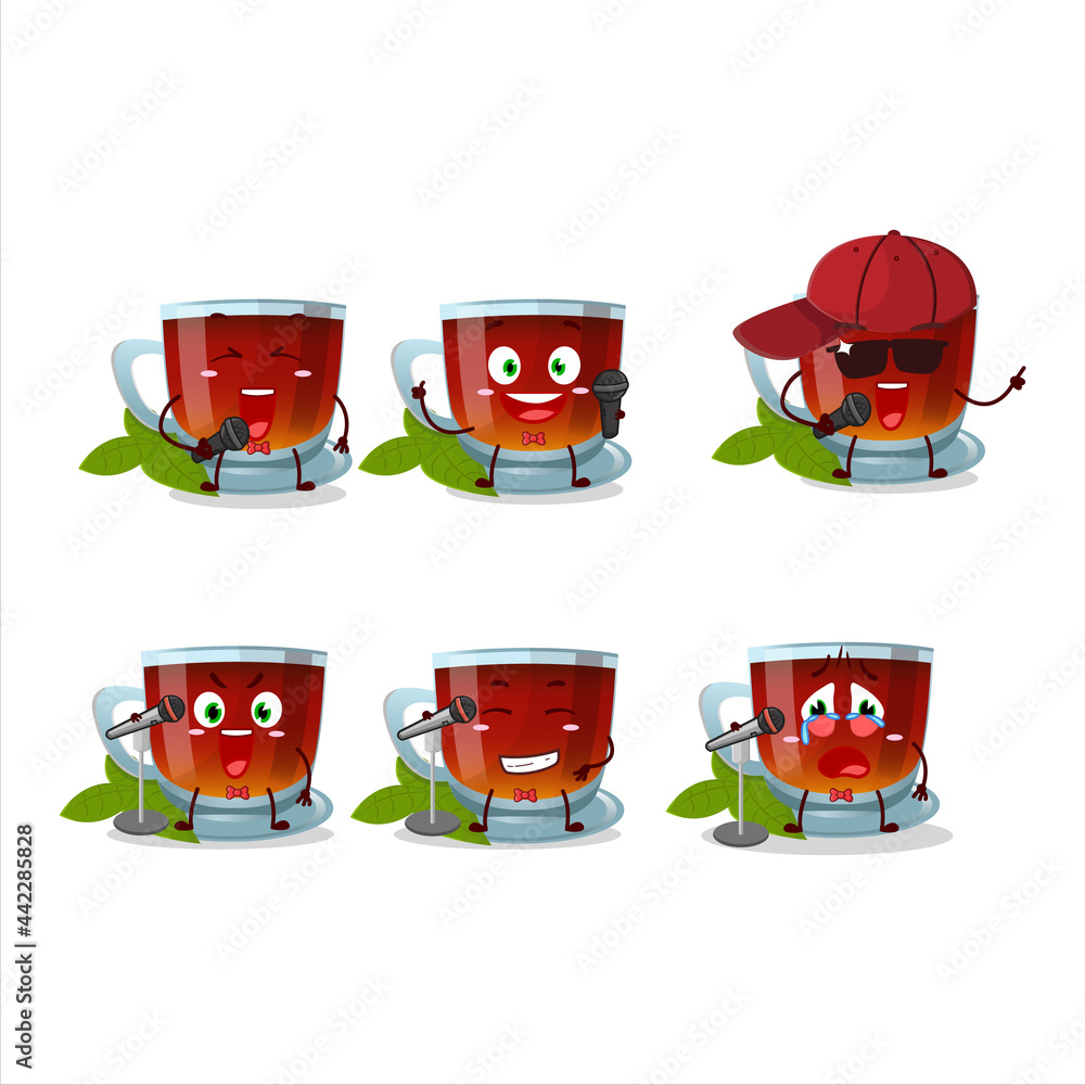 Canvas Prints a cute cartoon design concept of mint tea singing a famous song