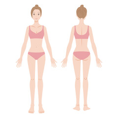 女性の全身イラスト