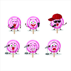 A Cute Cartoon design concept of lolipop spiral singing a famous song. Vector illustration
