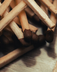 Macro shots, close-up of a match head
