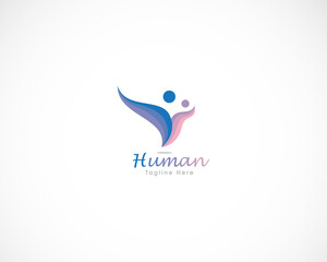 human logo creative color design modern