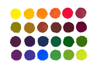 Basic colors theory concept. Colour palette of primary, secondary,  tertiary and Complementary...