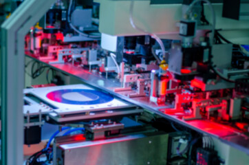 Blur background Industrial machine in the factory semiconductor industry