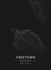 Map fo Freetown, Sierra Leone