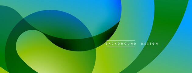 Abstract overlapping lines and circles geometric background with gradient colors