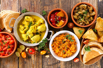 indian food selection- top view