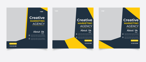 Creative business marketing banner for social media post template
