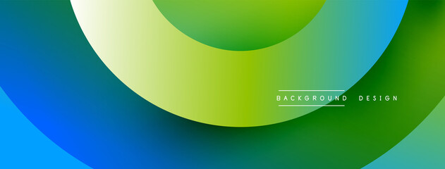 Abstract overlapping lines and circles geometric background with gradient colors