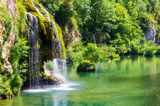 Cascade near Castelbouc village in the valley of the Tarn river