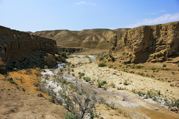 Fototapeta na wymiar Beautiful canyon in the city of Sangachaly. Azerbaijan.