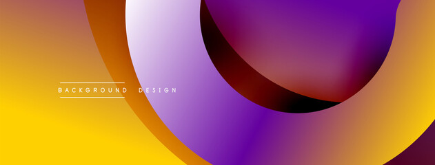 Abstract overlapping lines and circles geometric background with gradient colors