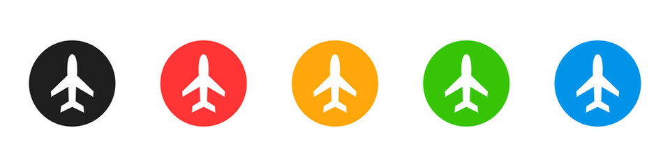 Aircraft icons set. Airport and air transport concept. Vector illustration