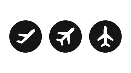 Aircraft icons set. Airport and air transport concept. Vector illustration