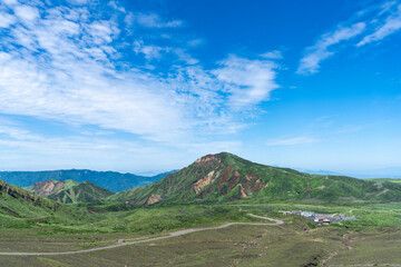 阿蘇山の山頂付近と火口付近　熊本県阿蘇地方