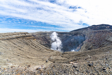 阿蘇山の山頂付近と火口付近　熊本県阿蘇地方