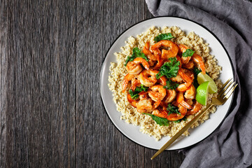grilled spicy prawns with kale quinoa salad