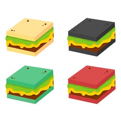 Vector illustration set of sandwich for sale, restaurant and cafe theme, suitable for food product advertising