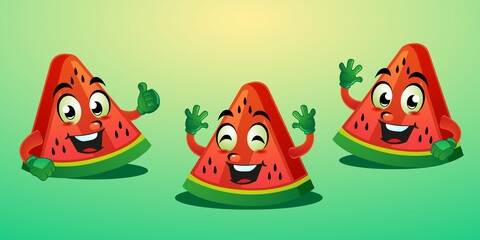 Watermelon mascot cartoon cute design