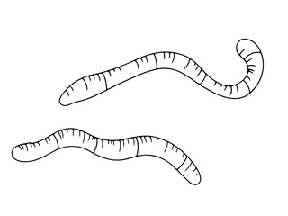 Jelly worm. Halloween candy. Coloring. Gloomy Doodles. Vector illustration isolated on white background