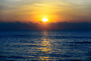 Beautiful cloudscape over the sea, sunset shot