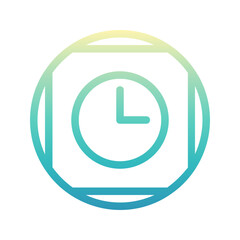 Clock , Work Office gradient icon.