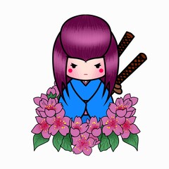 little doll brings samurai