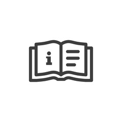 Book with instructions icon. Help desk, info desk concept.